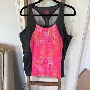 Athletic Wear- Bidi Badu- Pink and Black Tank. Pickleball or Tennis. Size XL